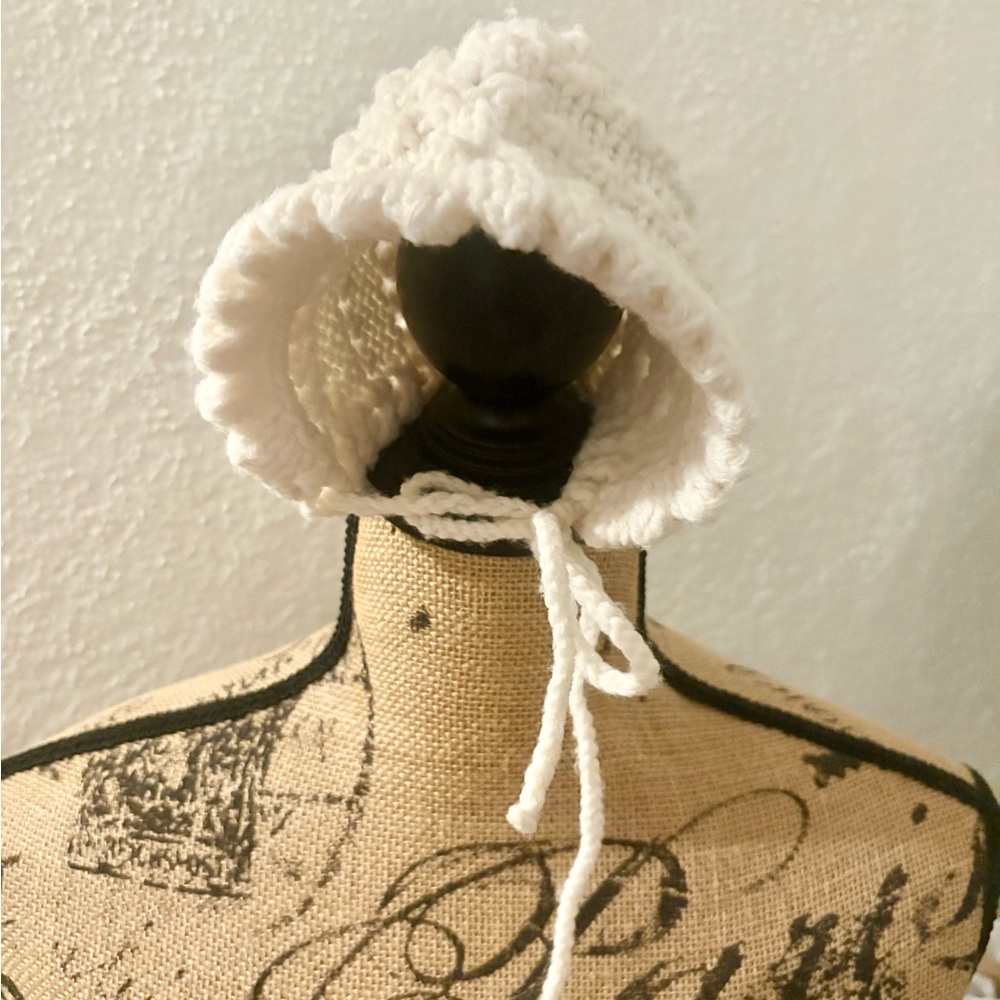Vintage 1970 Hand Luxury Knitted Ivory Baby Layette Sweater Jacket Bonnet Set - Picture 7 of 11